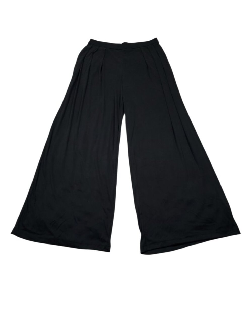 OGL Sandwashed Mid Rise Pleated Wide Leg Palazzo Pants Black Pockets Size Medium